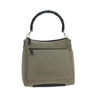 GUCCI Bamboo Handbag Outlet Canvas Beige